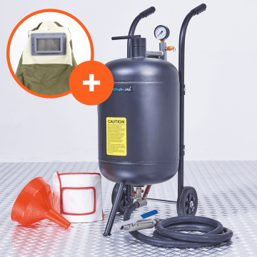 Mobiele straalketel 45 liter met luxe straalmasker