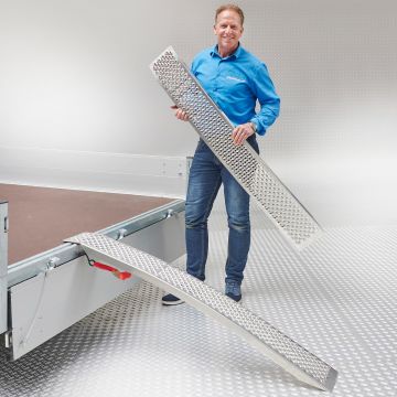 Aluminium oprijplaat - gebogen 150 cm - 2 stuks