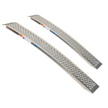 Aluminium oprijplaat - gebogen 150 cm - 2 stuks