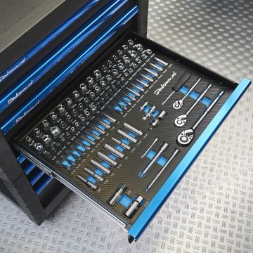 97-delige doppenset metrische en Engelse maten in "PRO" softmodule