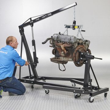 Garagekraan hydraulisch inklapbaar 2 ton + extra sterke motormontagesteun