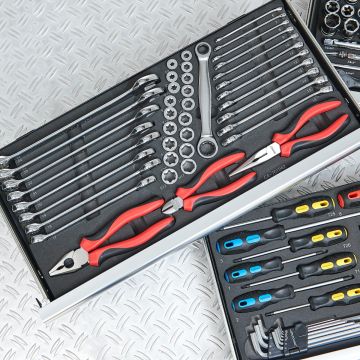 41-delige ring-steeksleutelset, ratelset en tangen