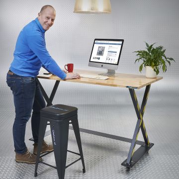 Industriële werktafel 160 cm en werkplaatskruk