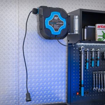 Stroomhaspel 15 meter - 3 x 2,5 mm - draaibaar en automatisch oprolbaar