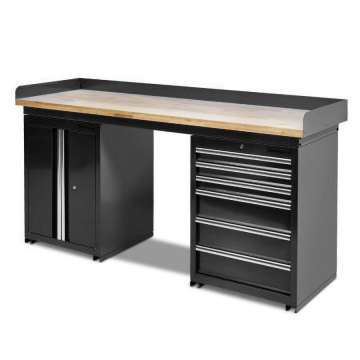 Werkbank PRO eiken met 6 lades en opbergkast - 200 cm