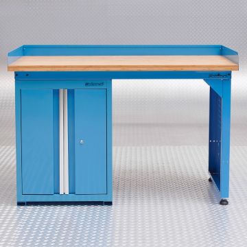 Werkbank PRO 150 cm met werkplaatskast - blauw