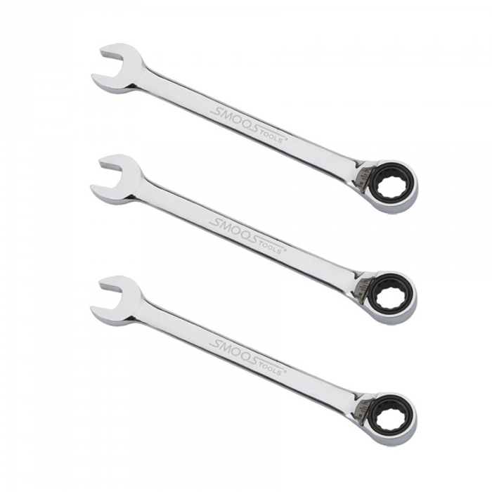 Omschakelbare ringratelsleutel - 18 mm - 3 stuks
