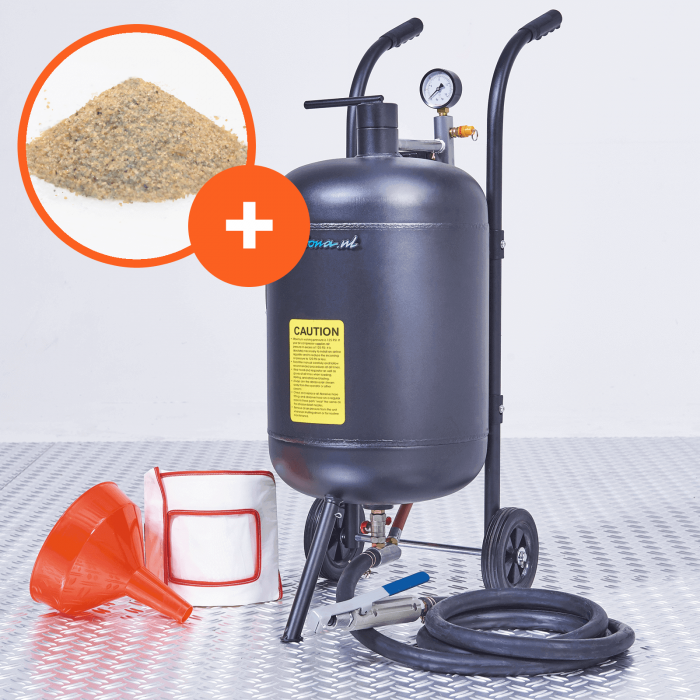 Mobiele straalketel - 45L + 100 kg Si Silicaat