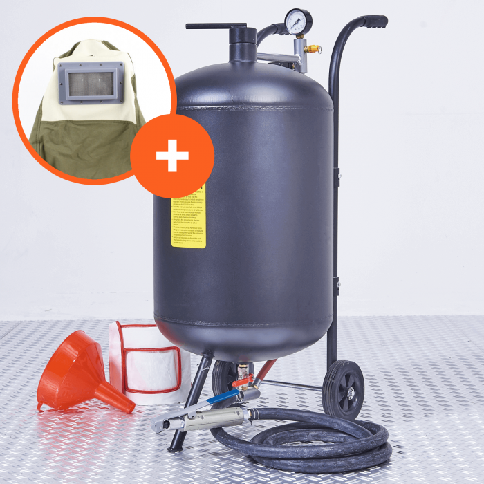 Mobiele straalketel 80 liter met luxe straalmasker