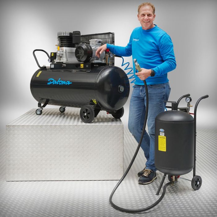 Straalset compleet - compressor (200L/230V) + straalketel en aansluitset 