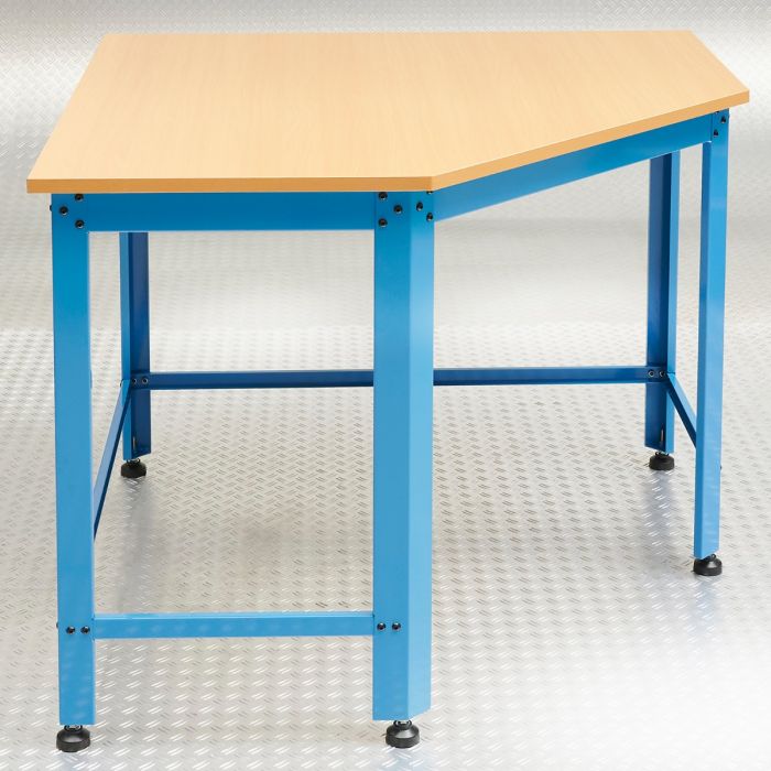 Hoekwerkbank met MDF blad - blauw