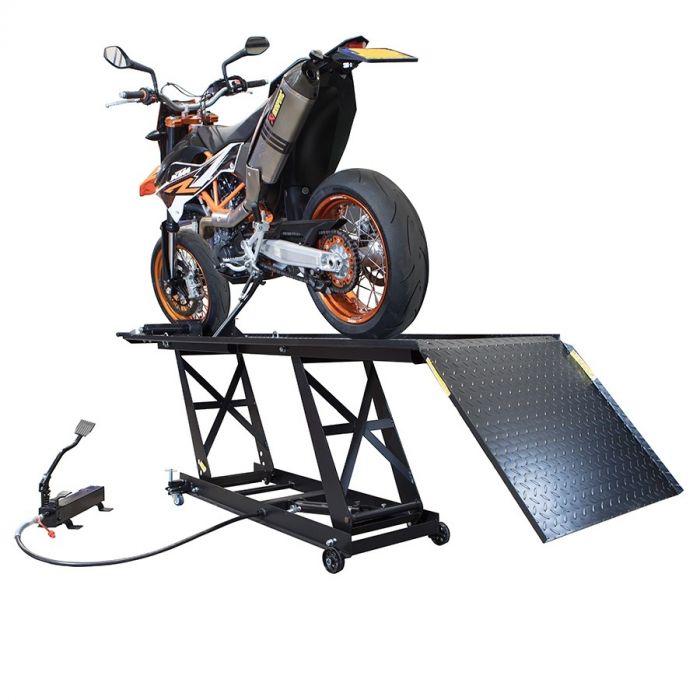 Motorheftafel hydropneumatisch met inrijklem en spanband