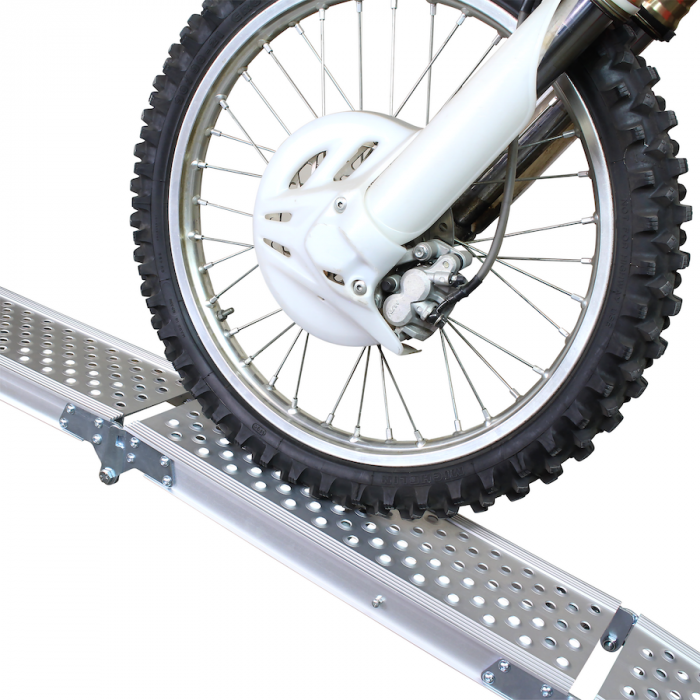 Aluminium oprijplaat compact twee keer inklapbaar - 195 cm