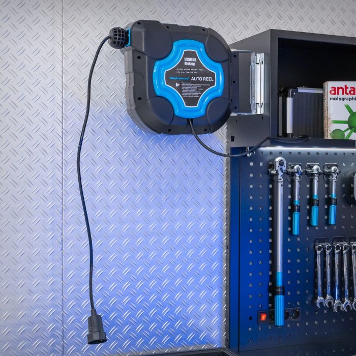 Stroomhaspel 15 meter - 3 x 2,5 mm - draaibaar en automatisch oprolbaar