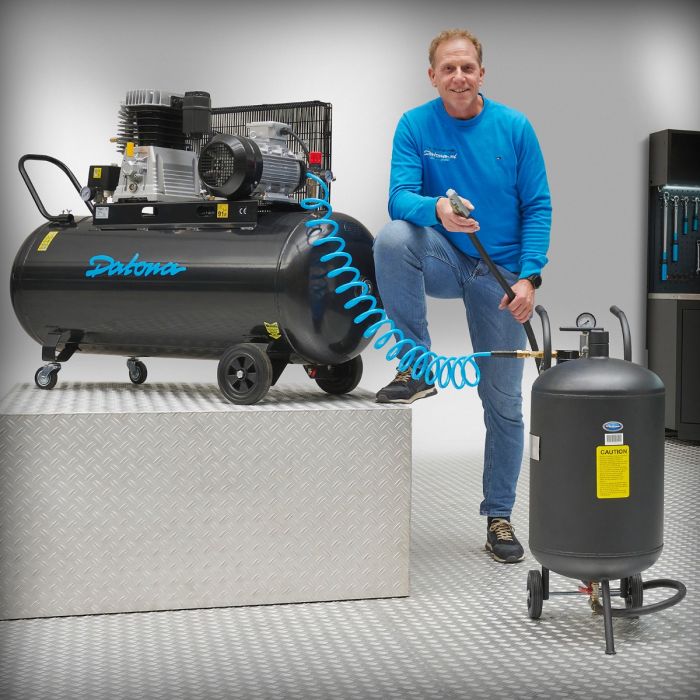 Straalset compleet - compressor (270L/400V) + straalketel en aansluitset