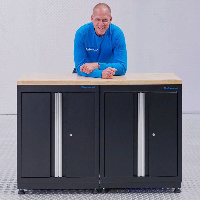 Basic werkbank met eikenhouten werkblad - 136 cm